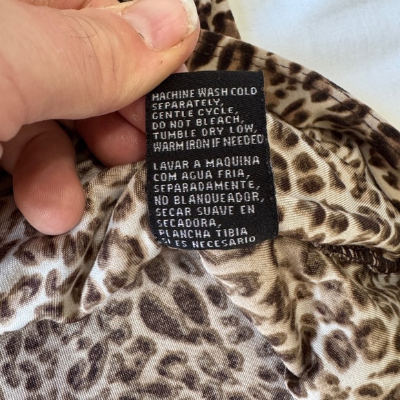 Milano Women's Long Sleeve Pullover Leopard Print‎ Ruched Blouse X-Large Stretch - Picture 9 of 14